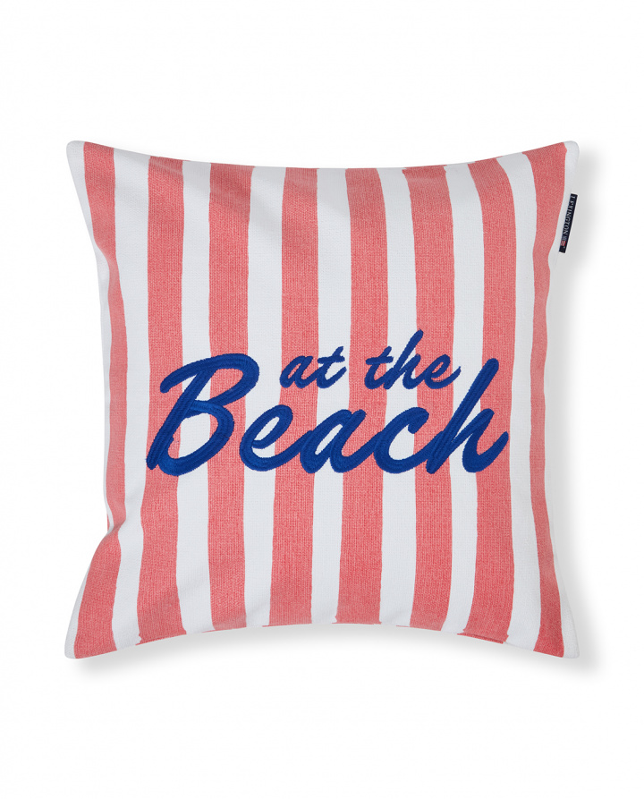 Summer Stripe kuddfodral - pink/white/blue i gruppen Inredning / Textilier / Kuddar & Plädar hos Sommarboden i Höllviken AB (12624109-4252)