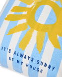 Summer Stripe kuddfodral - blue/white/yellow