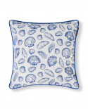 Shell Cotton kuddfodral - white/blue