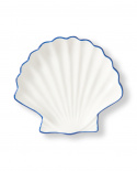 Shell fat i stengods, small - white/blue