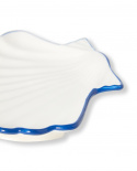 Shell fat i stengods, small - white/blue
