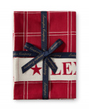 Jacquard kökshandduk 2-pack - red/white