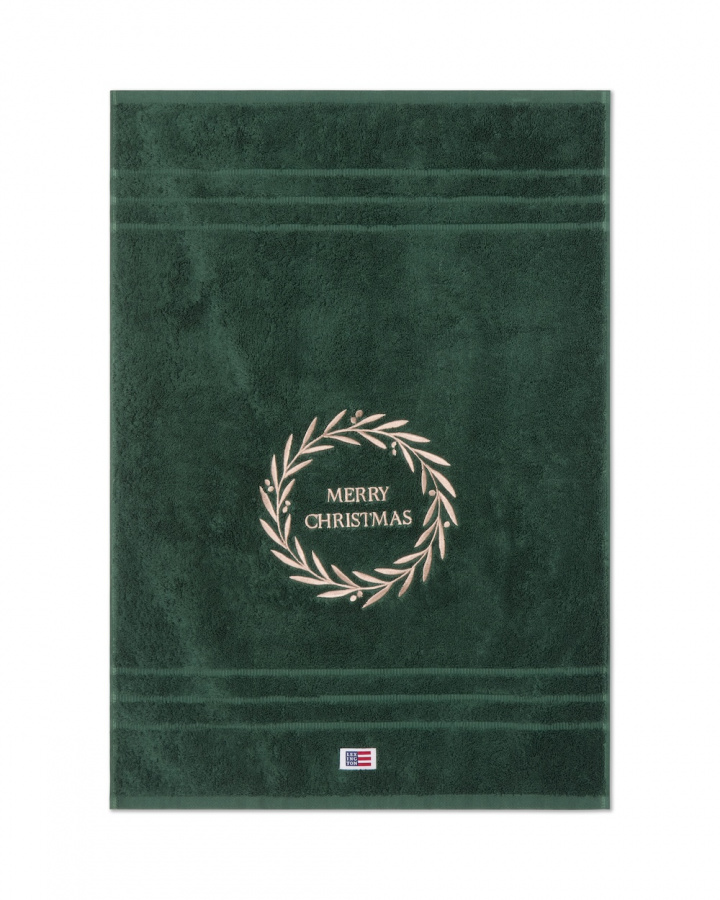 Christmas Wreath handduk - juniper green i gruppen Inredning / Badrummet / Handdukar hos Sommarboden i Höllviken AB (12644161-8071)