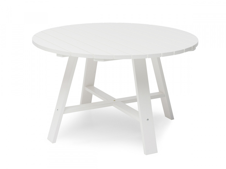 Läckö bord Ø120 H74 cm - vit i gruppen Utemöbler / Bord / Matbord hos Sommarboden i Höllviken AB (1512077)