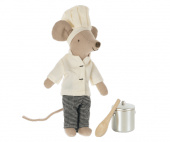 Kock-mus med kastrull och slev