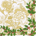 Holly Ceramic Ivory & Gold servetter, 20-pack