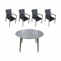 4 st Torekov stol svart + 1 st Gloria bord 120 cm Ø 