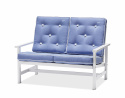 Soffa 2-sits aluminium - vit