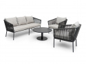 Lersund 3-sits soffa - svart/grå dyna