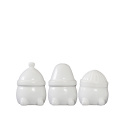 Hipster Triplets juldekoration, 3-pack - shiny white