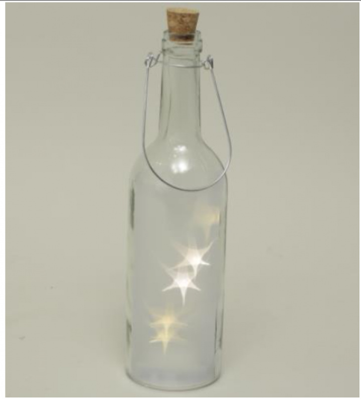Flaska med stjärnled-ljus i gruppen Inredning / Dekoration / Belysning hos Sommarboden i Höllviken AB (21-004)