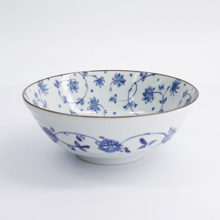 Natsu Karakusa ramenskål Ø 21 H78 cm - blue/white i gruppen Inredning / Kök & Servering / Fat, Tallrikar & Skålar hos Sommarboden i Höllviken AB (22310-TD)