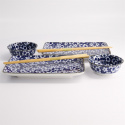 Nuome Sushi-set med ätpinnar - blå/vit