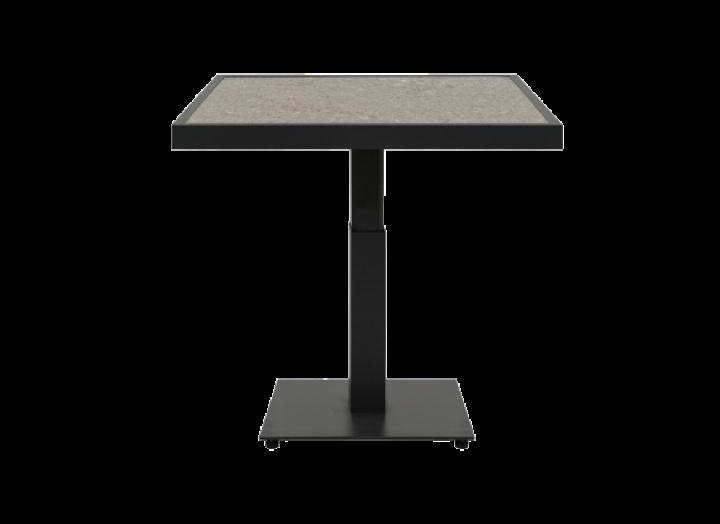 Scale soffbord höj- och sänkbart 85x85 H49-73 cm - svart/grey keramik i gruppen Utemöbler / Loungemöbler / Loungemoduler / Soffbord & Sidobord - Loungemoduler hos Sommarboden i Höllviken AB (2417-8-73)