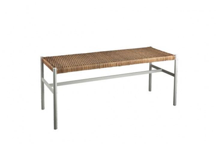 DK bänk 106x40 cm - light grey/natur i gruppen Utemöbler / Stolar & Trädgårdsstolar / Bänkar hos Sommarboden i Höllviken AB (2503-71)