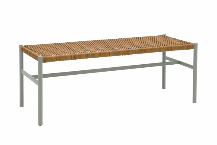 DK bänk 106x40 cm - light grey/natur i gruppen Utemöbler / Fåtöljer & Stolar / Bänkar hos Sommarboden i Höllviken AB (2503-71)