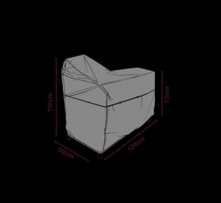 Möbelskydd utekök 124x65x112/75 cm, andas - svart i gruppen Utemöbler / Möbelskydd / Möbelskydd & Underhåll hos Sommarboden i Höllviken AB (2543-820)