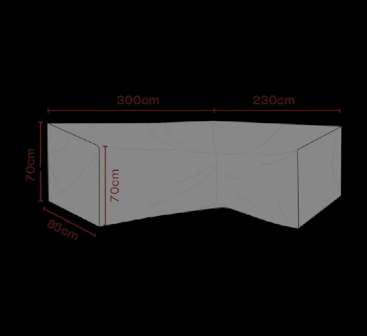 Hörnsoffskydd R300xL230x85xH70 cm, andas - svart i gruppen Utemöbler / Möbelskydd / Möbelskydd & Underhåll hos Sommarboden i Höllviken AB (2554-820)