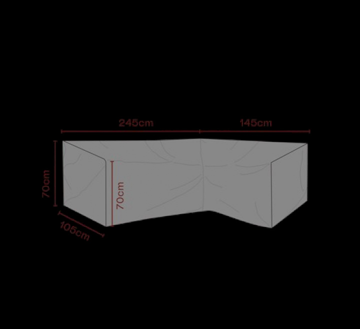 Hörnsoffskydd L145/R245x105x70 cm, andas - svart i gruppen Utemöbler / Möbelskydd / Möbelskydd & Underhåll hos Sommarboden i Höllviken AB (2559-820)