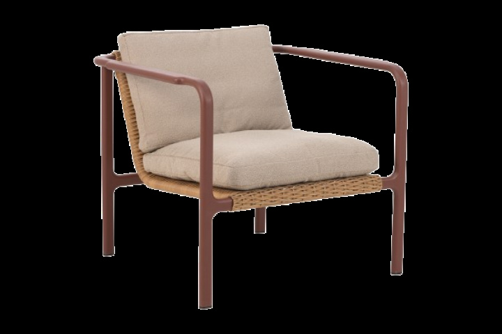 Motty fåtölj - zin red/teddy beige dyna i gruppen Utemöbler / Loungemöbler / Loungemoduler / Fåtöljer - Loungemoduler hos Sommarboden i Höllviken AB (2601-48-284)