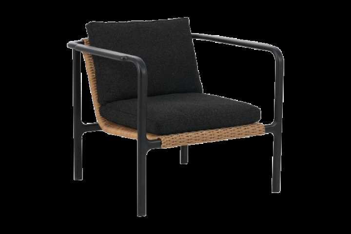 Motty fåtölj - svart/teddy black dyna i gruppen Utemöbler / Loungemöbler / Loungemoduler / Fåtöljer - Loungemoduler hos Sommarboden i Höllviken AB (2601-8-888)