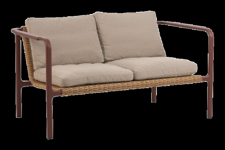 Motty 2-sits soffa - zin red/teddy beige dyna i gruppen Utemöbler / Loungemöbler / Loungemoduler / 2-sits soffor - Loungemoduler hos Sommarboden i Höllviken AB (2602-48-284)