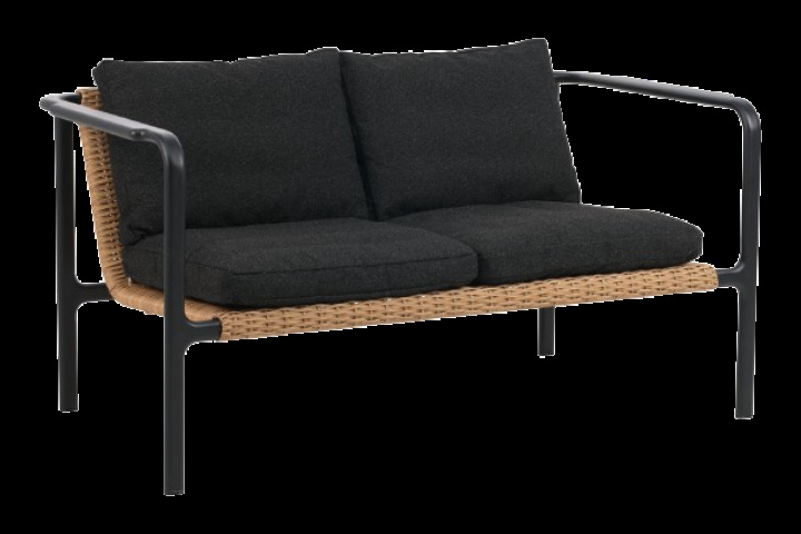 Motty 2-sits soffa - svart/teddy black dyna i gruppen Utemöbler / Loungemöbler / Loungemoduler / 2-sits soffor - Loungemoduler hos Sommarboden i Höllviken AB (2602-8-888)