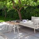 Rio sidobord 50x45 - sandy grey/teak