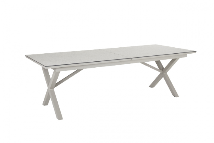 Hillmond matbord förlängningsbart 238/297x100 H73 cm - khaki/terrazzo beige i gruppen Utemöbler / Material / Aluminiummöbler / Matbord - Aluminiummöbler hos Sommarboden i Höllviken AB (2646-21-24)