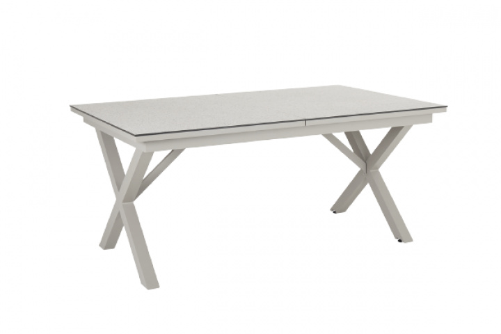 Hillmond matbord förlängningsbart 166/226x100 H73 cm - khaki/terrazzo beige i gruppen Utemöbler / Material / Aluminiummöbler / Matbord - Aluminiummöbler hos Sommarboden i Höllviken AB (2647-21-24)
