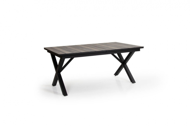 Hillmond matbord förlängningsbart 160/220x100 - svart/natur i gruppen Utemöbler / Material / Aluminiummöbler / Matbord - Aluminiummöbler hos Sommarboden i Höllviken AB (2647-80-26)
