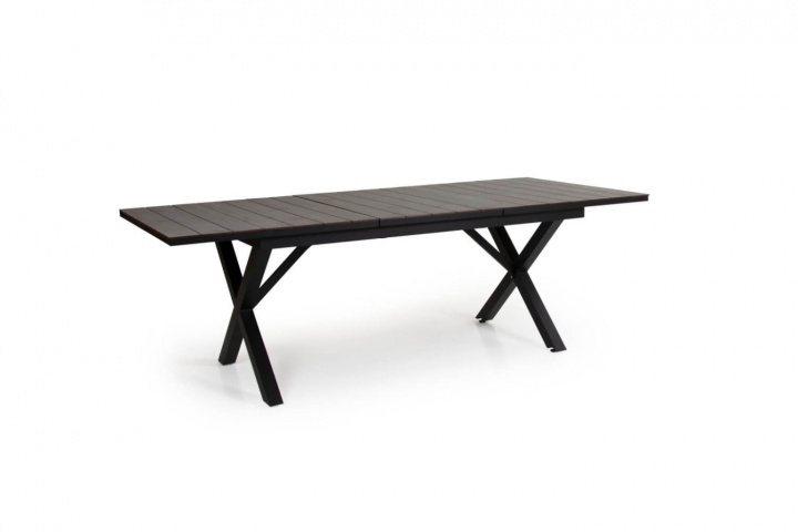 Hillmond matbord förlängningsbart 160/220x100 - svart/grå i gruppen Utemöbler / Material / Aluminiummöbler / Matbord - Aluminiummöbler hos Sommarboden i Höllviken AB (2647-80-74)