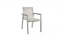 Delia karmstol - light grey/offwhite textilene