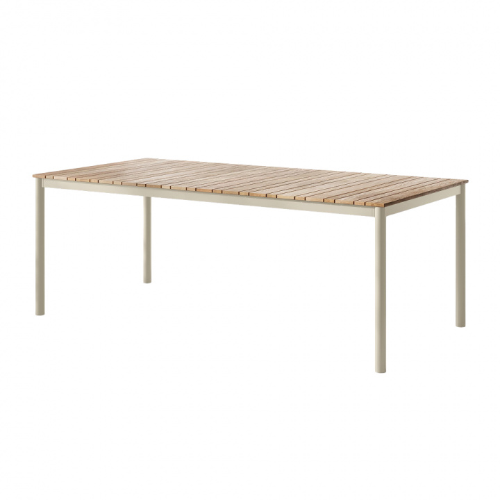 Mood Nova trädgårdsbord 219x100 H74 - sandy grey/teak i gruppen Utemöbler / Bord / Matbord hos Sommarboden i Höllviken AB (2659042-CI)