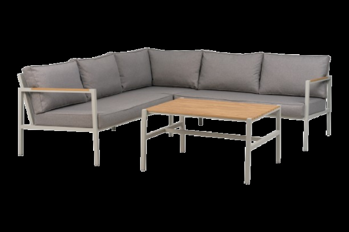 Cap hörnsoffa Small inkl. bord - light grey/grey dyna i gruppen Utemöbler / Loungemöbler / Loungegrupper / Färdiga paket hos Sommarboden i Höllviken AB (2764-71-76)