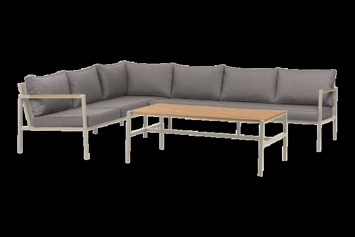 Cap hörnsoffa Large inkl. bord - light grey/grey dyna i gruppen Utemöbler / Loungemöbler / Loungegrupper / Färdiga paket hos Sommarboden i Höllviken AB (2765-71-76)