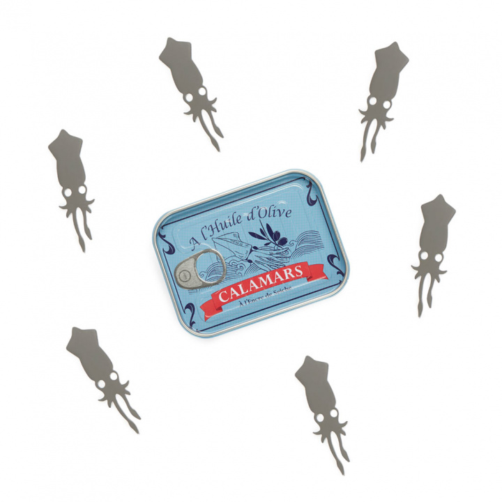 Bläckfisk tilltuggsgafflar i plåtask, 6-pack i gruppen Inredning / Kök & Dukning / Servering & Servetter hos Sommarboden i Höllviken AB (27971)