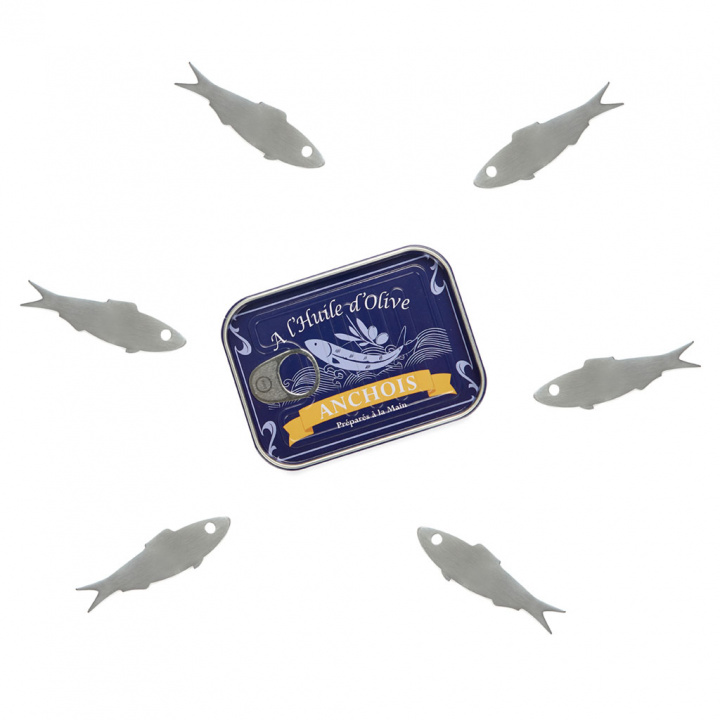 Ansjovis tilltuggsgafflar i plåtask, 6-pack i gruppen Inredning / Kök & Dukning / Servering & Servetter hos Sommarboden i Höllviken AB (27973)