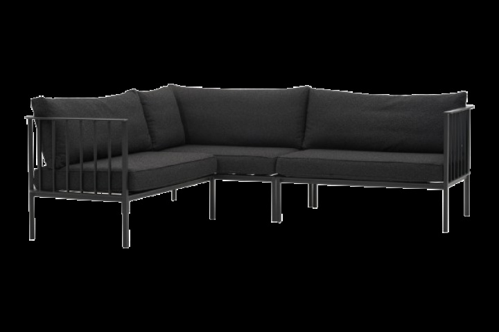 Upper hörnsoffa - svart/teddy black dyna i gruppen Utemöbler / Loungemöbler / Loungegrupper / Färdiga paket hos Sommarboden i Höllviken AB (2805-8-888-ut)