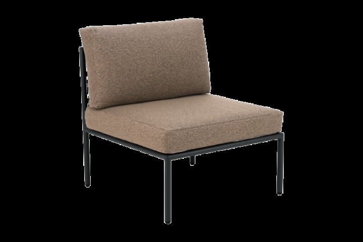 Reno mittdel - svart/raw peanut dyna i gruppen Utemöbler / Loungemöbler / Loungemoduler / Mittdelar - Loungemoduler hos Sommarboden i Höllviken AB (2944-8-676-620)