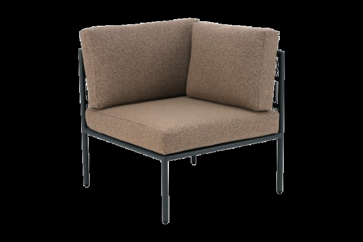 Reno hörndel - svart/raw peanut dyna i gruppen Utemöbler / Loungemöbler / Loungemoduler / Hörndelar - Loungemoduler hos Sommarboden i Höllviken AB (2945-8-676-620)