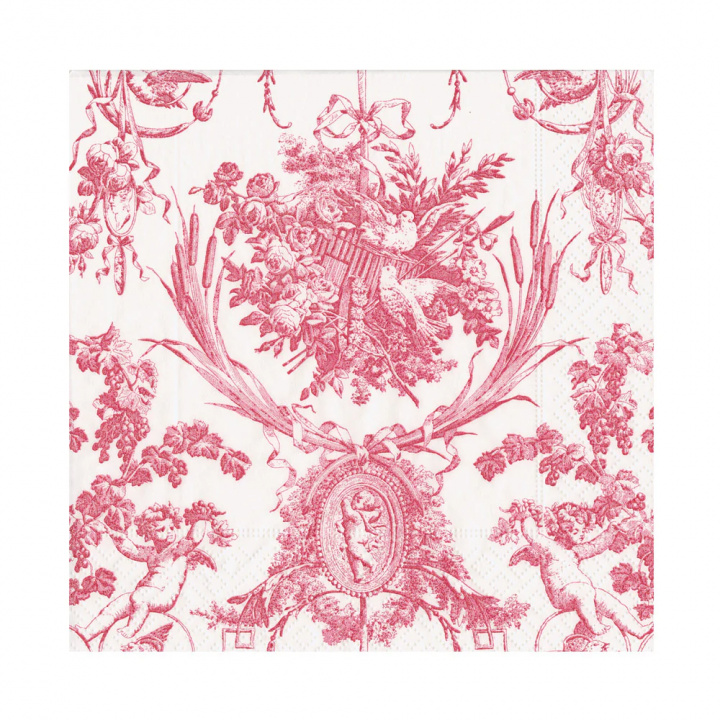 Romantic Toile Rose servetter, 20-pack i gruppen Inredning / Kök & Dukning / Servering & Servetter hos Sommarboden i Höllviken AB (3301L)