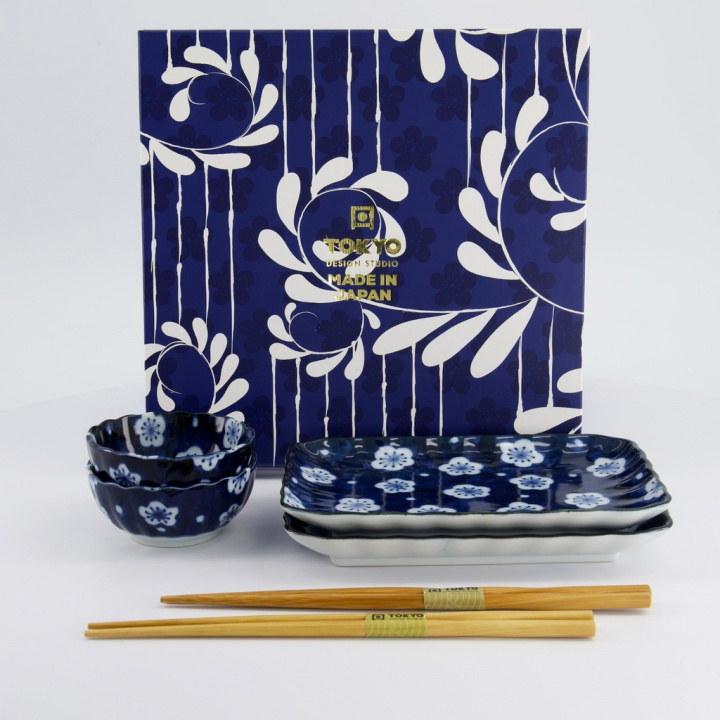 Ume Sushi gift-set, 6 delar - blue i gruppen Inredning / Kök & Servering / Fat, Tallrikar & Skålar hos Sommarboden i Höllviken AB (33716-TD)
