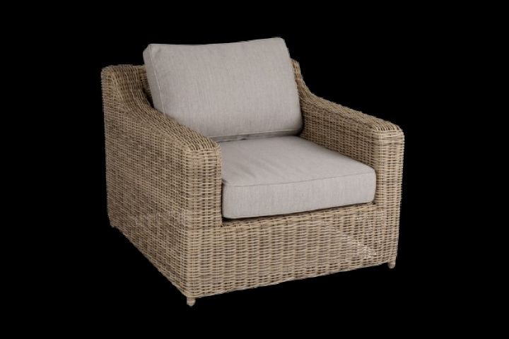 Glendon fåtölj - rustic/beige dyna i gruppen Utemöbler / Loungemöbler / Loungemoduler / Fåtöljer - Loungemoduler hos Sommarboden i Höllviken AB (3641-61-220)