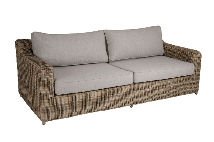 Glendon 3-sits soffa - rustic/beige dyna i gruppen Utemöbler / Loungemöbler / Loungemoduler / 3-sits soffor - Loungemoduler hos Sommarboden i Höllviken AB (3643-61-220)