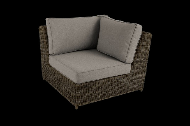 Glendon hörndel - dark brown/soft moose dyna i gruppen Utemöbler / Loungemöbler / Loungemoduler / Hörndelar - Loungemoduler hos Sommarboden i Höllviken AB (3645-66-296)