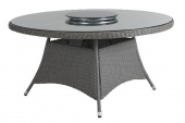 Hornbrook matbord Ø 150 H73 cm - grå/glas