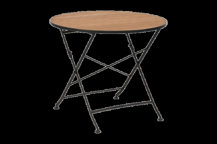 Brewer cafébord Ø 85 H73 cm - svart/teak i gruppen Utemöbler / Bord / Cafébord hos Sommarboden i Höllviken AB (3983-8)