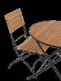 Brewer cafébord Ø 85 H73 cm - svart/teak