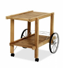 Serveringsvagn m hjul - teak